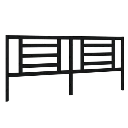 Hoofdbord 206X4X100 Cm Massief Grenenhout Zwart