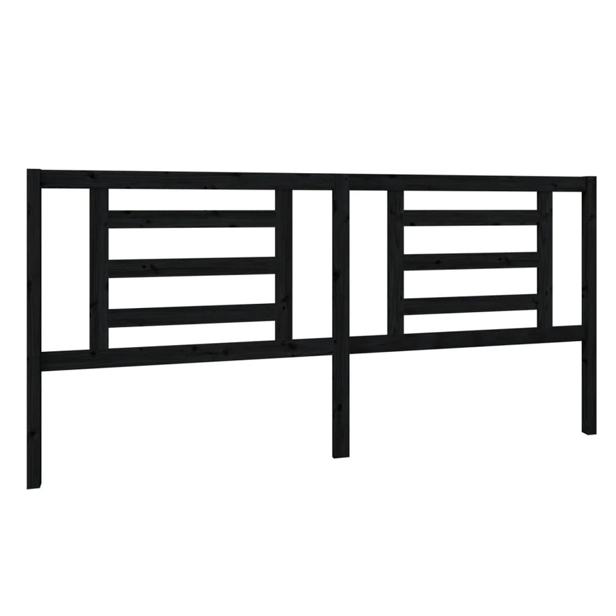 Hoofdbord 206X4X100 Cm Massief Grenenhout Zwart