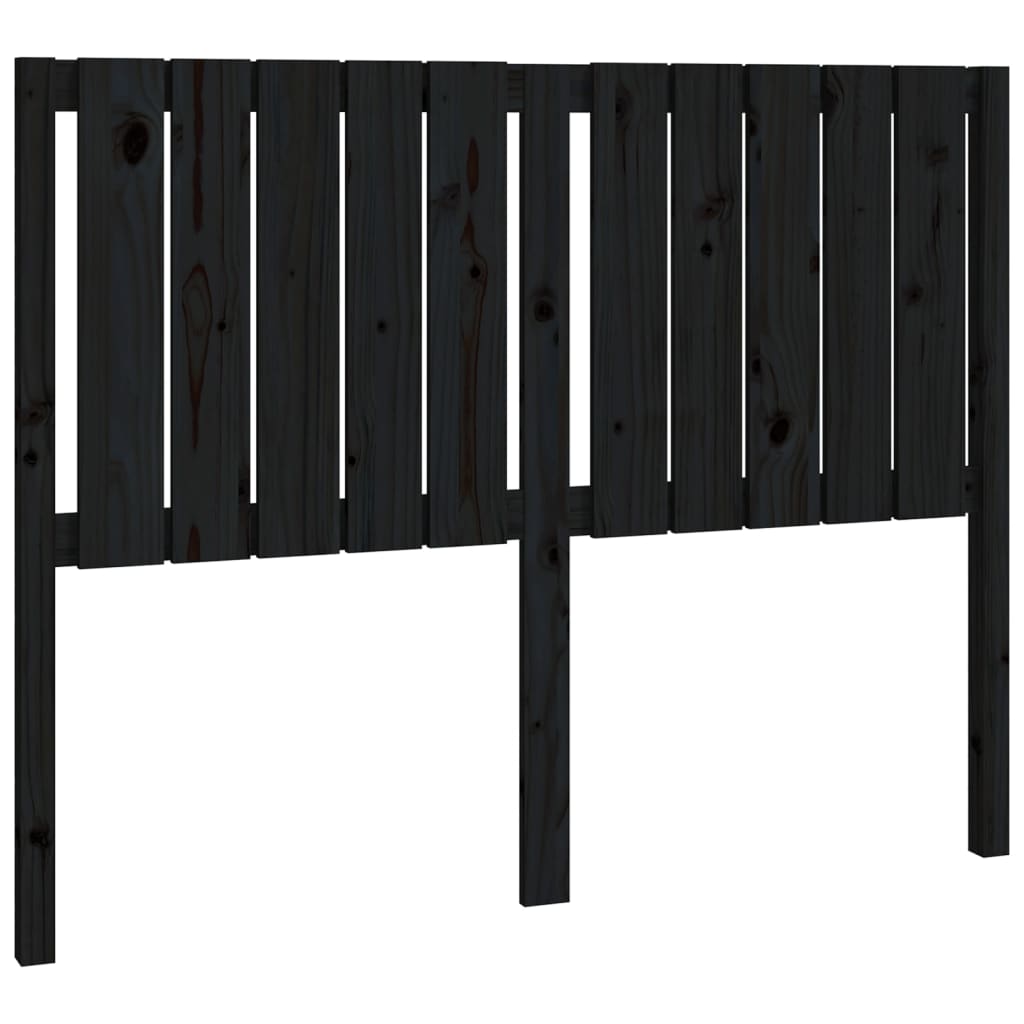Hoofdbord 25,5X4X00 Cm Massief Grenenhout 125.5 x 100 cm Zwart