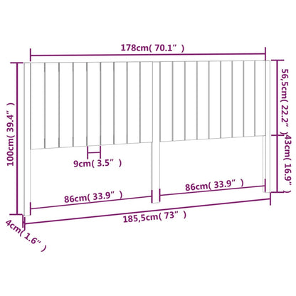 Hoofdbord 85,5X4X00 Cm Massief Grenenhout 185.5 x 100 cm Naturel