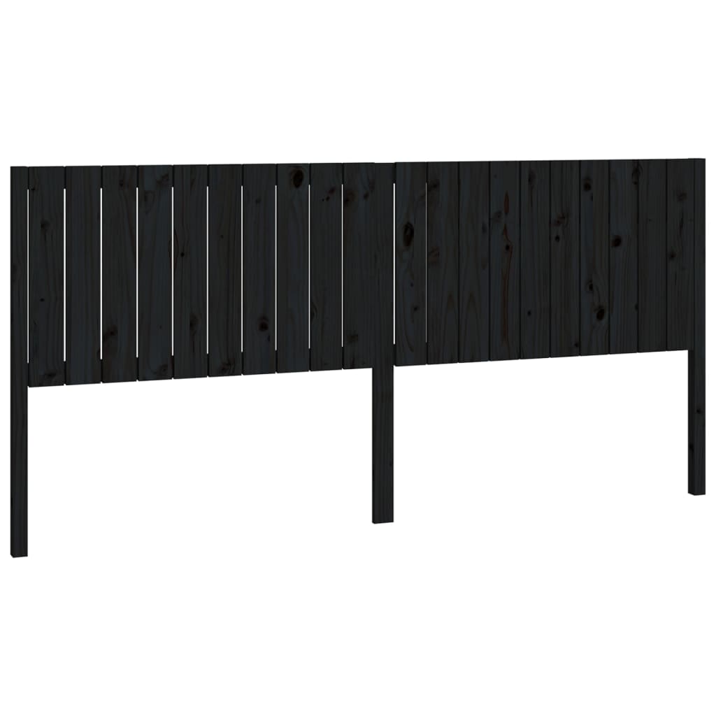 Hoofdbord 205,5X4X00 Cm Massief Grenenhout 205.5 x 100 cm Zwart