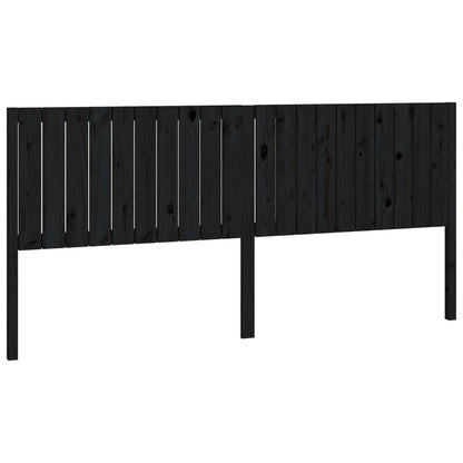 Hoofdbord 205,5X4X00 Cm Massief Grenenhout 205.5 x 100 cm Zwart