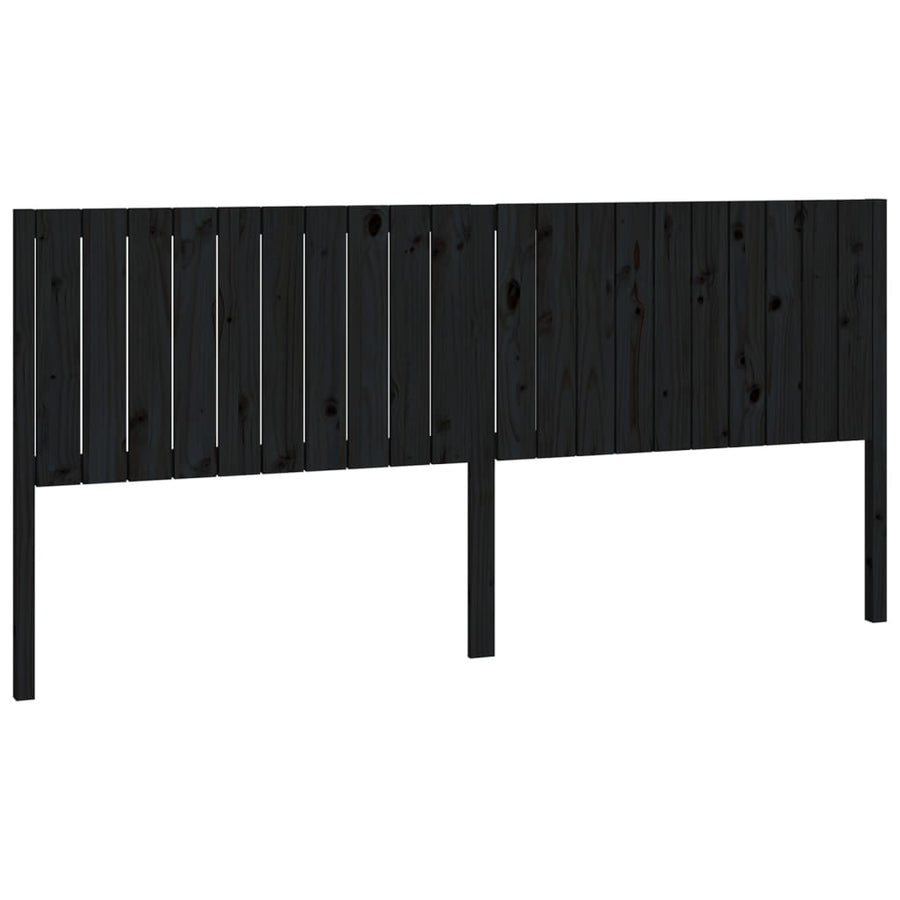 Hoofdbord 205,5X4X00 Cm Massief Grenenhout 205.5 x 100 cm Zwart