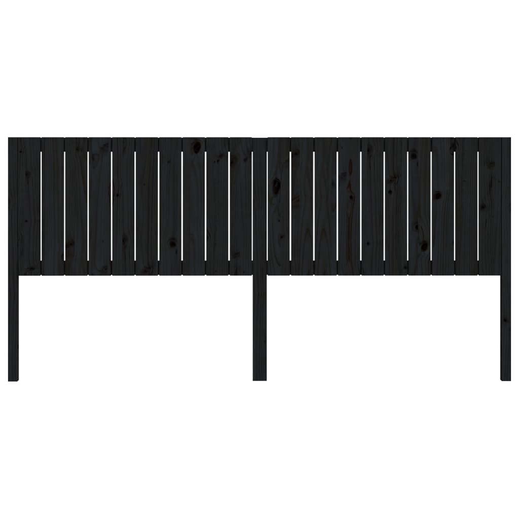 Hoofdbord 205,5X4X00 Cm Massief Grenenhout 205.5 x 100 cm Zwart