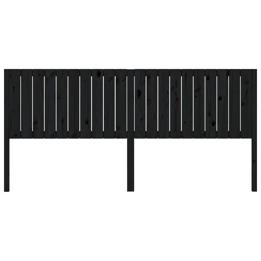 Hoofdbord 205,5X4X00 Cm Massief Grenenhout 205.5 x 100 cm Zwart