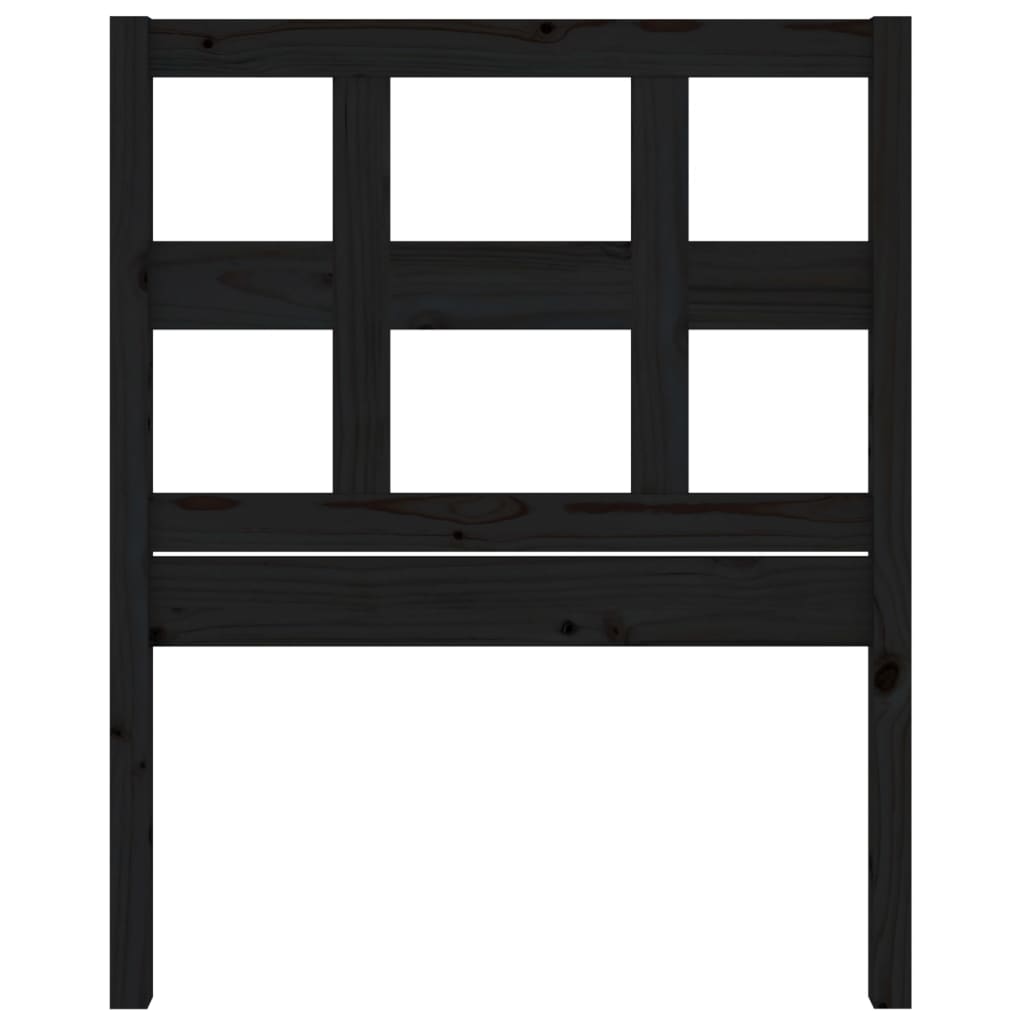 Hoofdbord 95,5X4X00 Cm Massief Grenenhout 95.5 x 100 cm Zwart