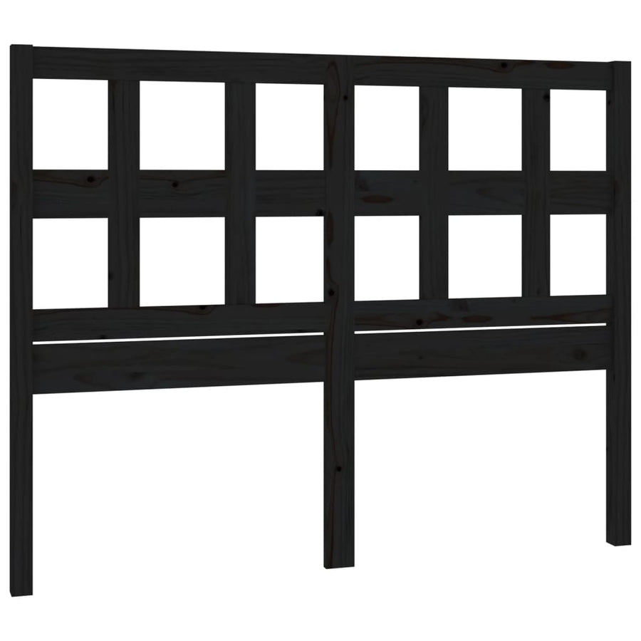 Hoofdbord 25,5X4X00 Cm Massief Grenenhout 125.5 x 100 cm Zwart
