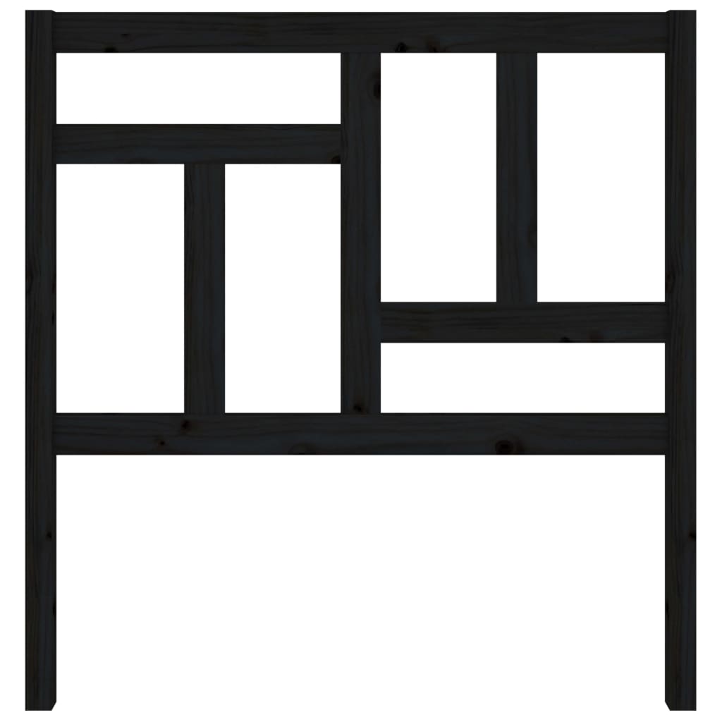 Hoofdbord 95,5X4X00 Cm Massief Grenenhout 95.5 x 100 cm Zwart