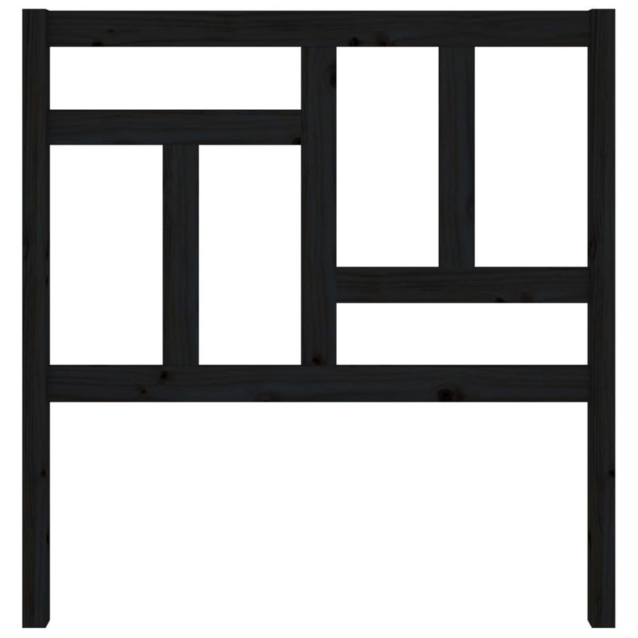 Hoofdbord 95,5X4X00 Cm Massief Grenenhout 95.5 x 100 cm Zwart