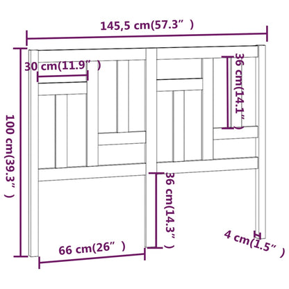 Hoofdbord 45,5X4X00 Cm Massief Grenenhout 145.5 x 100 cm Wit