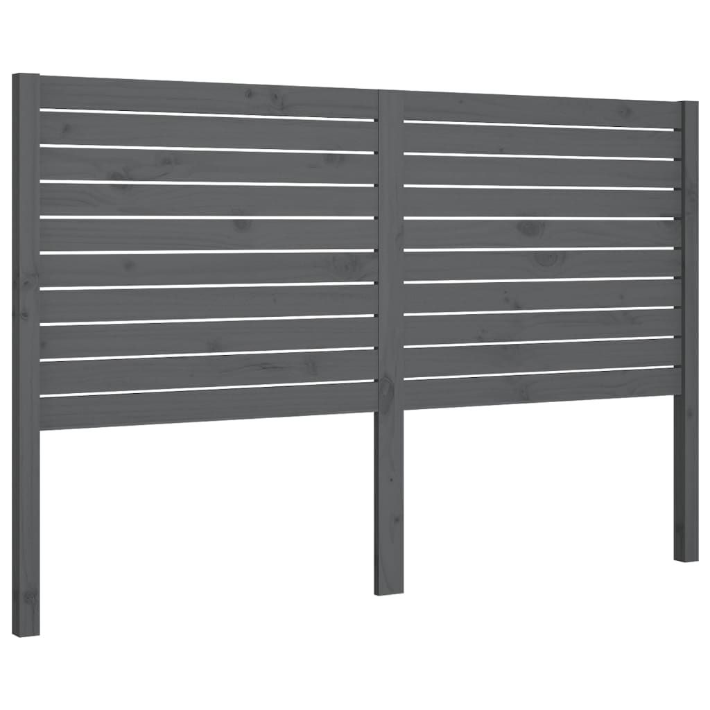 Hoofdbord 26X4X00 Cm Massief Grenenhout 126 x 100 cm Grijs