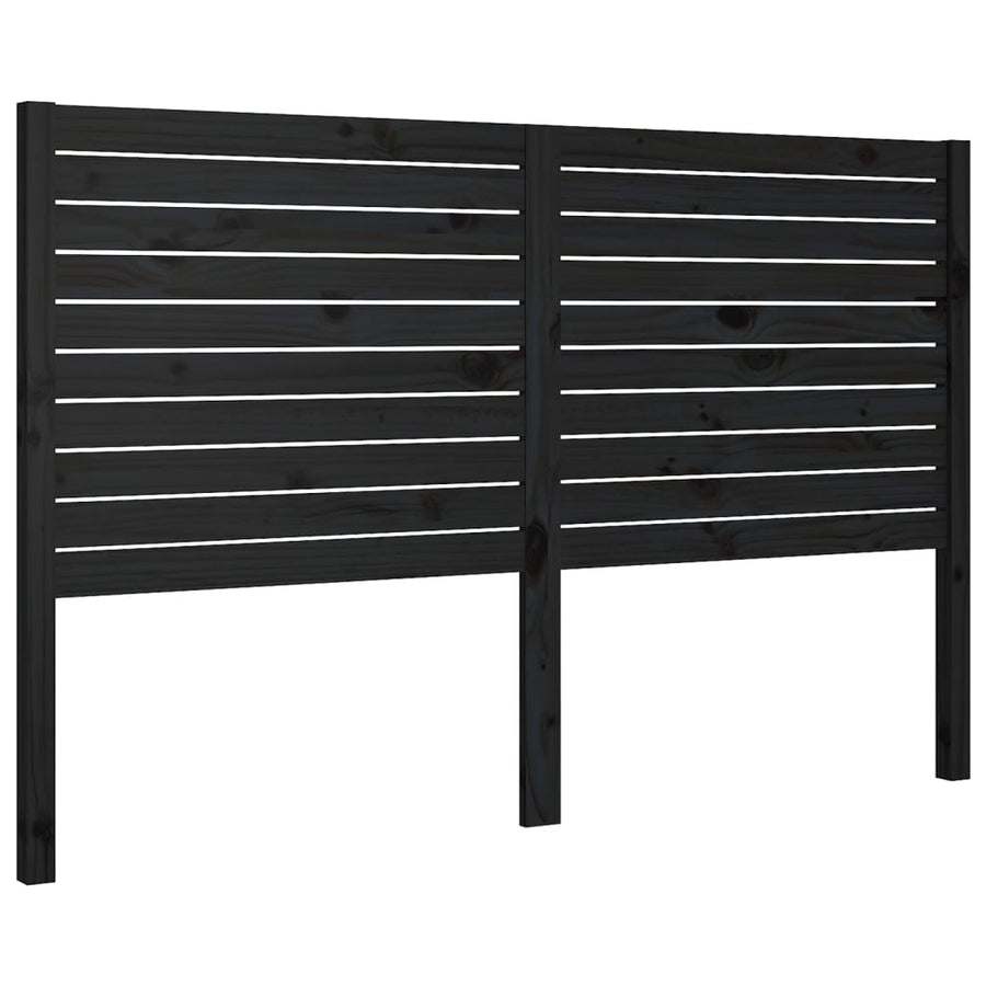 Hoofdbord 156x4x100 cm massief grenenhout zwart 156 x 100 cm Zwart