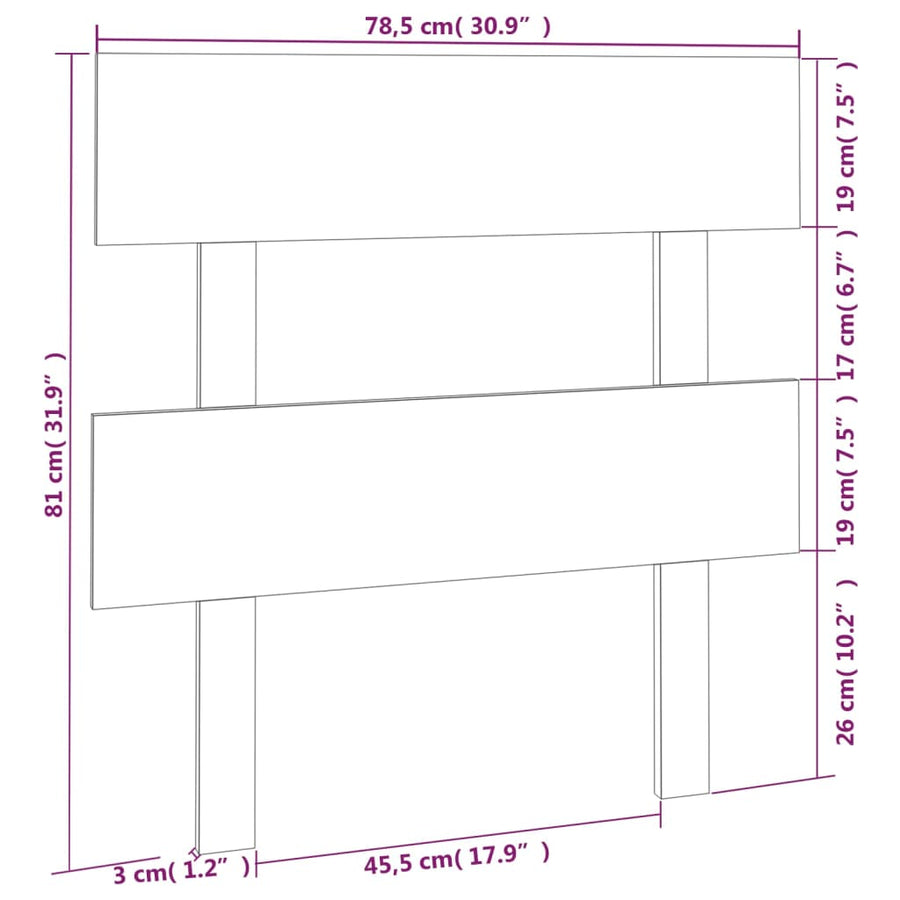 Hoofdbord 78,5X3X81 Cm Massief Grenenhout