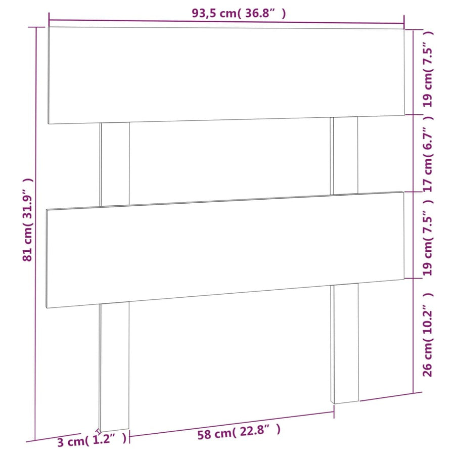 Hoofdbord 93,5X3X81 Cm Massief Grenenhout Honingbruin