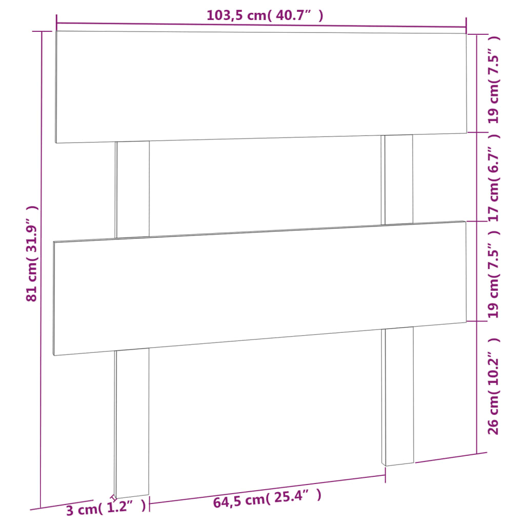 Hoofdbord 103,5X3X81 Cm Massief Grenenhout Honingbruin