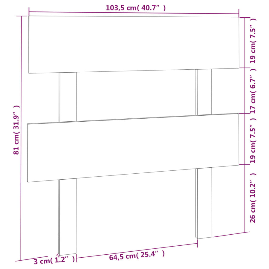 Hoofdbord 103,5X3X81 Cm Massief Grenenhout Honingbruin