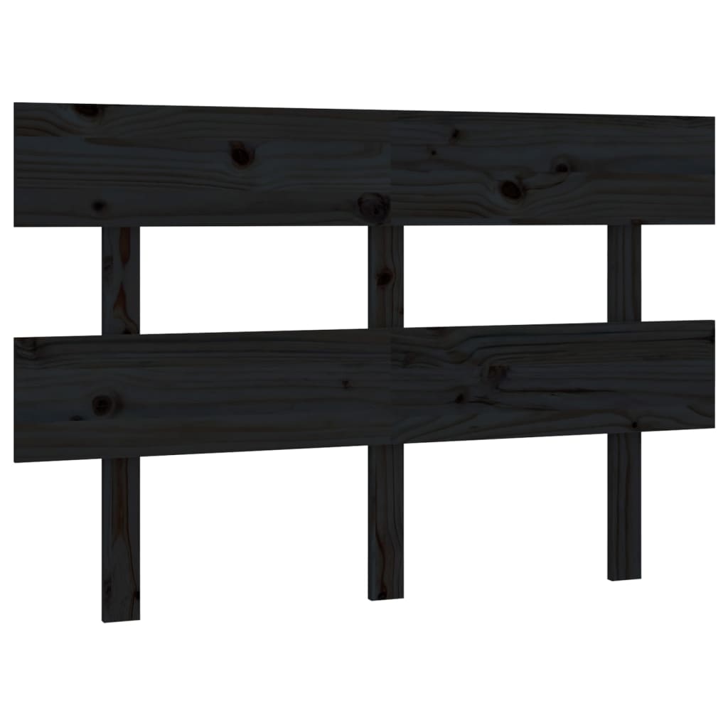 Hoofdbord 124X3X81 Cm Massief Grenenhout Zwart
