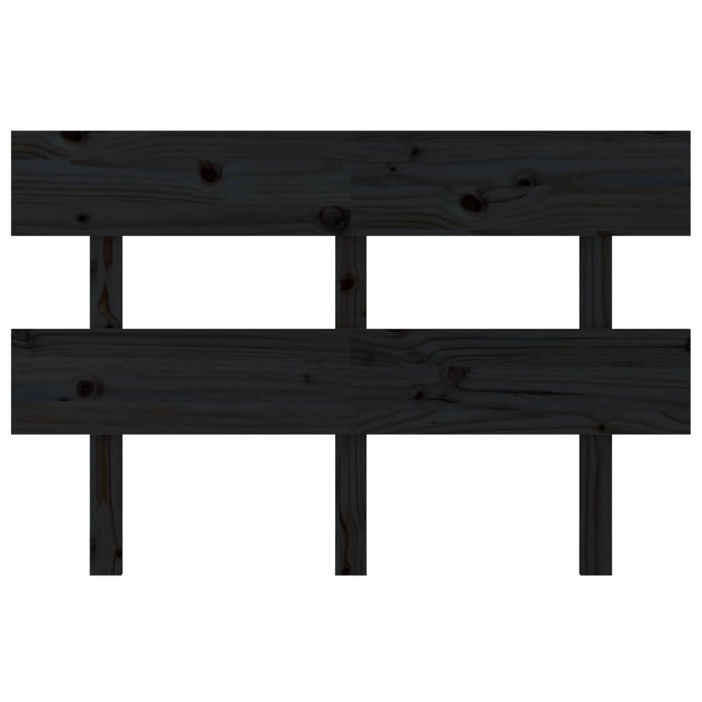 Hoofdbord 124X3X81 Cm Massief Grenenhout Zwart