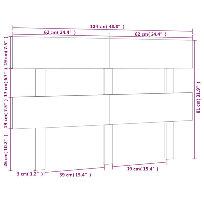 Hoofdbord 124X3X81 Cm Massief Grenenhout Zwart