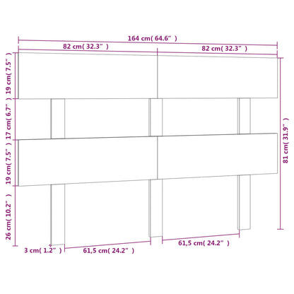 Hoofdbord 164X3X81 Cm Massief Grenenhout