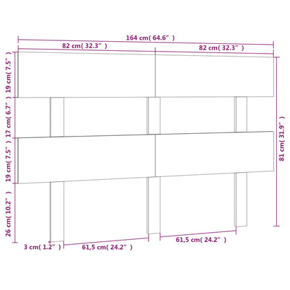 Hoofdbord 164X3X81 Cm Massief Grenenhout Wit