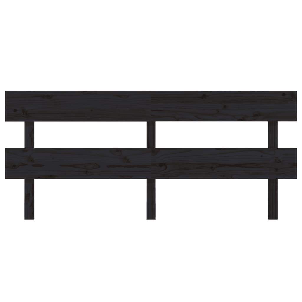 Hoofdbord 184X3X81 Cm Massief Grenenhout Zwart