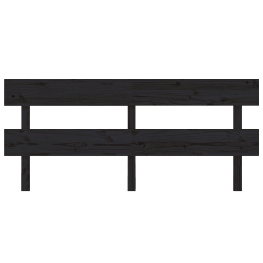 Hoofdbord 184X3X81 Cm Massief Grenenhout Zwart