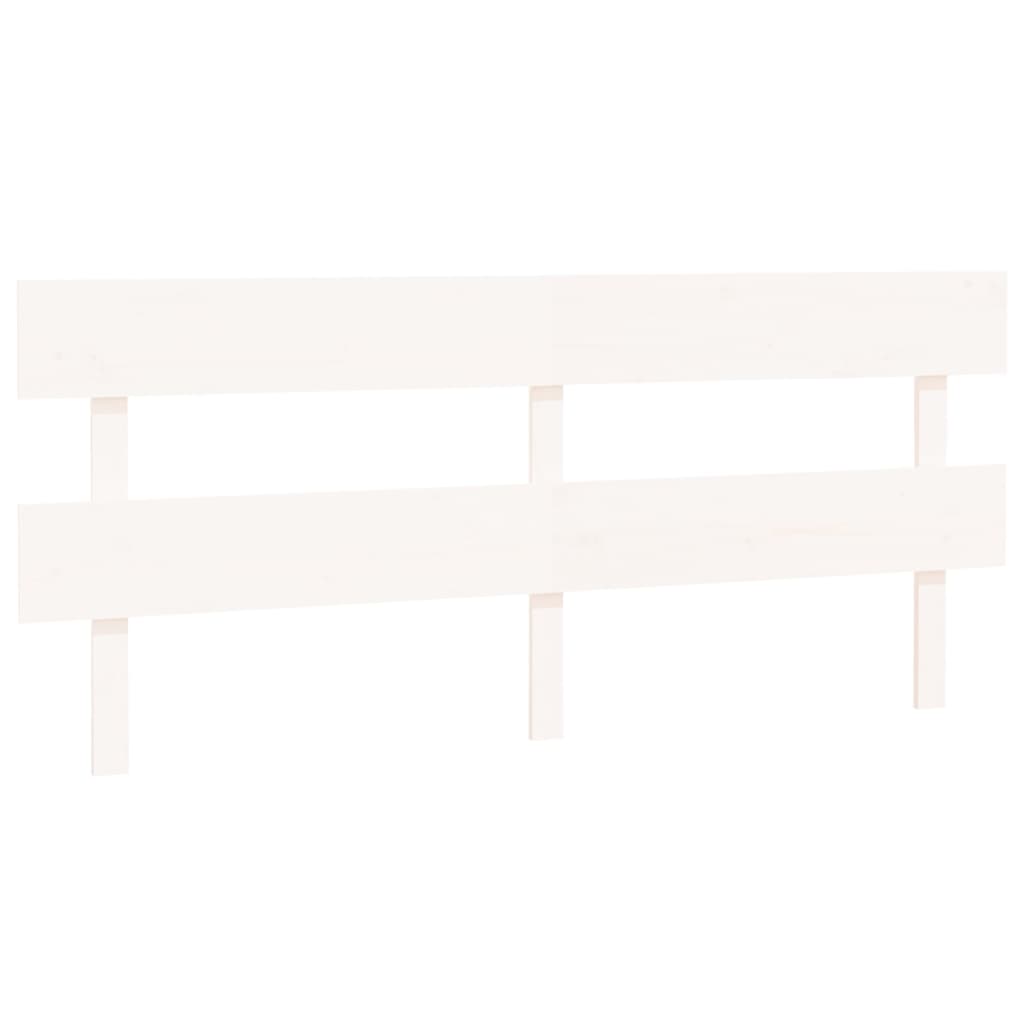Hoofdbord 204X3X81 Cm Massief Grenenhout Wit