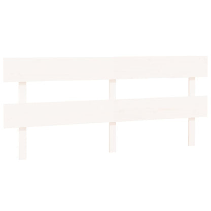 Hoofdbord 204X3X81 Cm Massief Grenenhout Wit