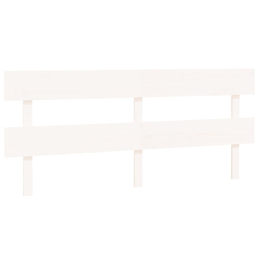 Hoofdbord 204X3X81 Cm Massief Grenenhout Wit