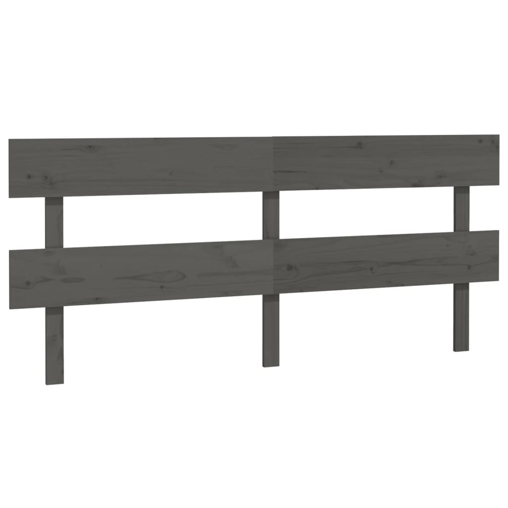 Hoofdbord 204X3X81 Cm Massief Grenenhout Grijs