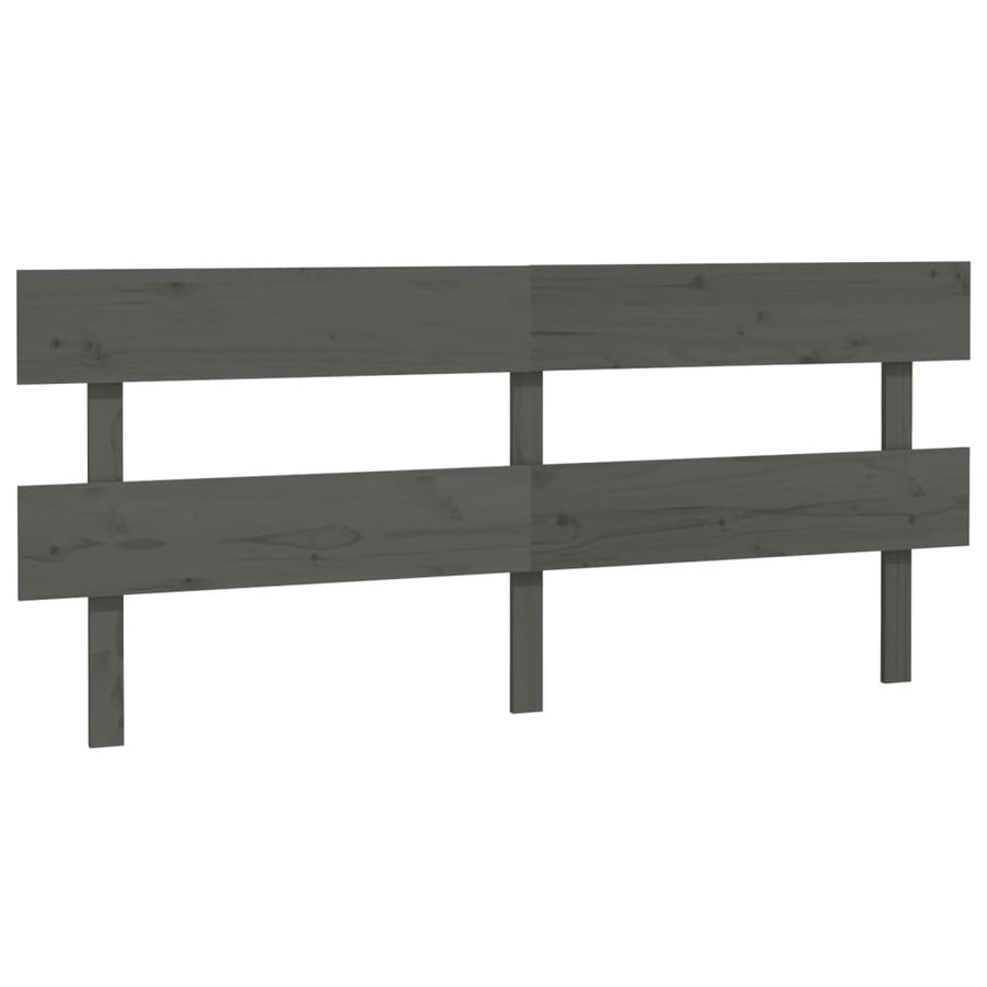 Hoofdbord 204X3X81 Cm Massief Grenenhout Grijs