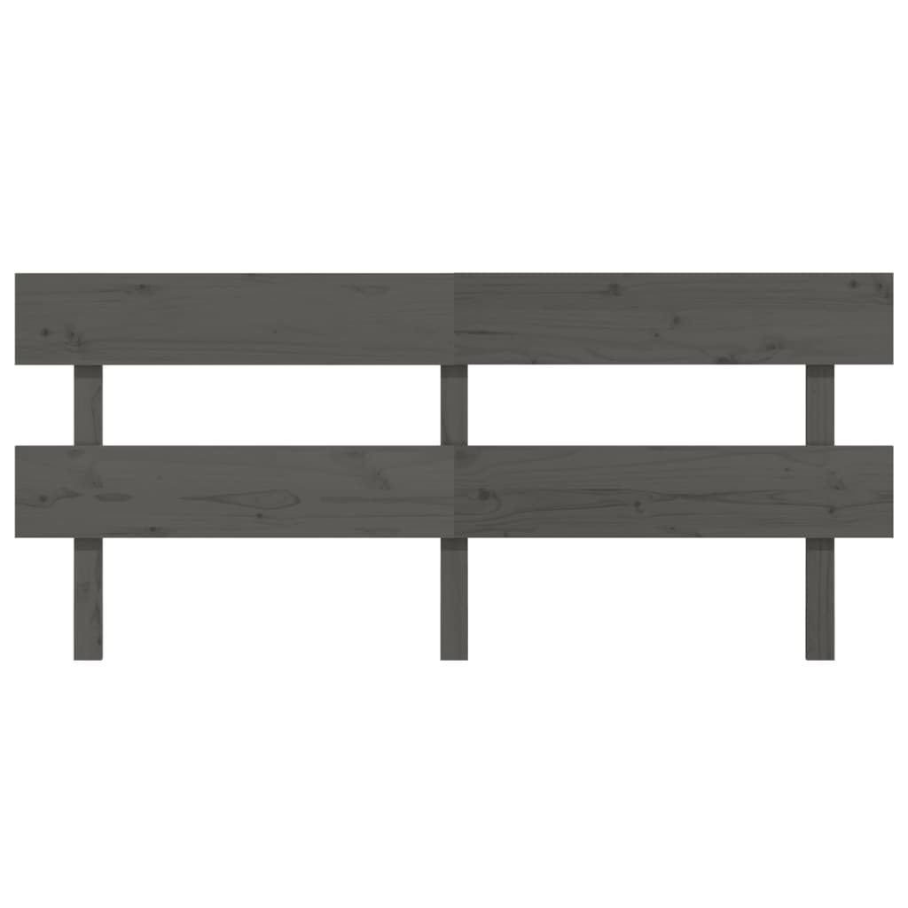 Hoofdbord 204X3X81 Cm Massief Grenenhout Grijs