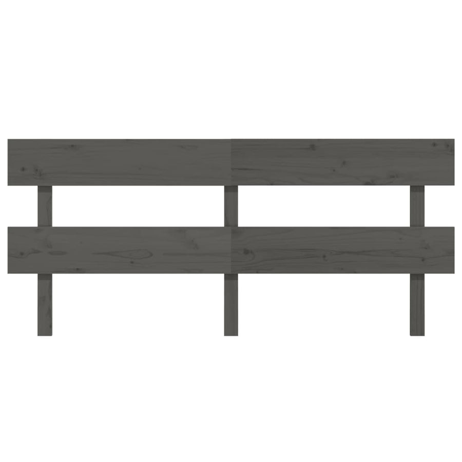 Hoofdbord 204X3X81 Cm Massief Grenenhout Grijs
