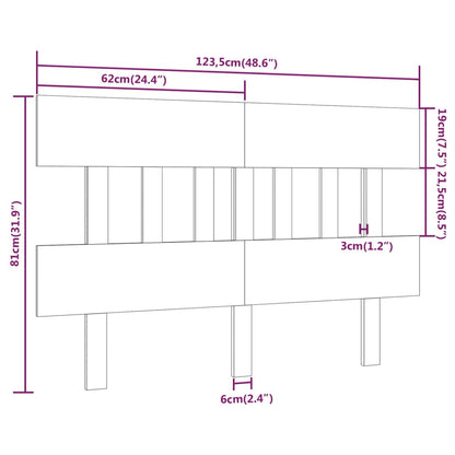 Hoofdbord 123,5X3X81 Cm Massief Grenenhout