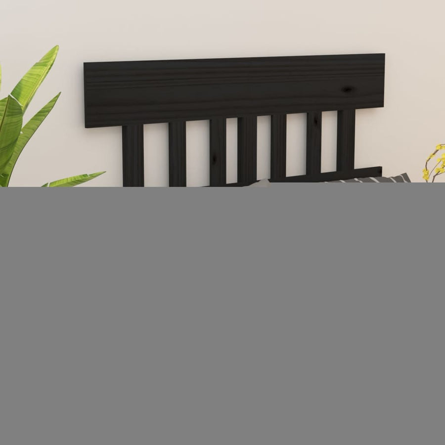 Hoofdbord 123,5X3X81 Cm Massief Grenenhout Zwart
