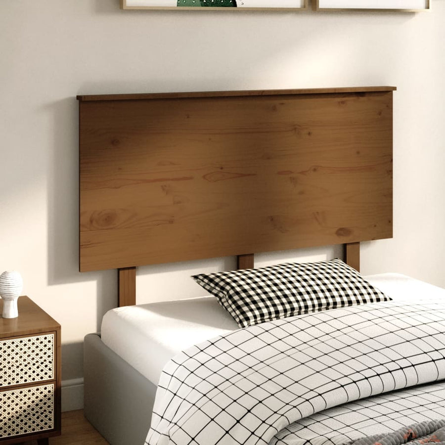 Hoofdbord 24X6X82,5 Cm Massief Grenenhout 124 x 82.5 cm Honingbruin