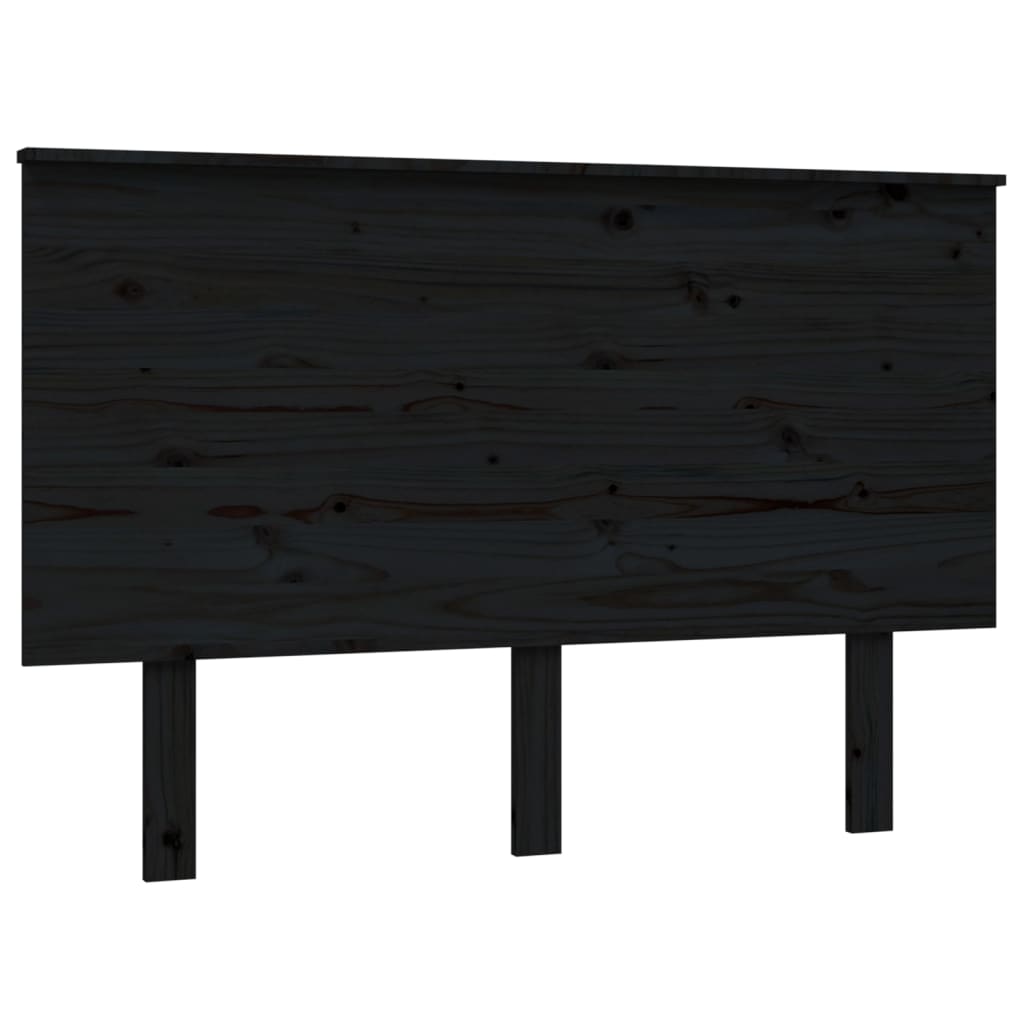 Hoofdbord 24X6X82,5 Cm Massief Grenenhout 124 x 82.5 cm Zwart