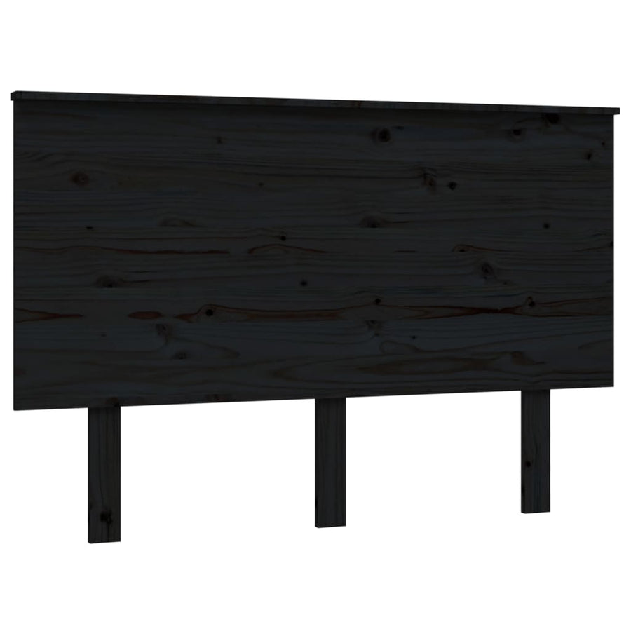 Hoofdbord 24X6X82,5 Cm Massief Grenenhout 124 x 82.5 cm Zwart