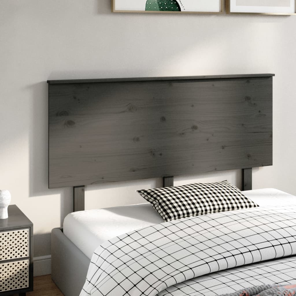 Hoofdbord 44X6X82,5 Cm Massief Grenenhout 144 x 82.5 cm Grijs
