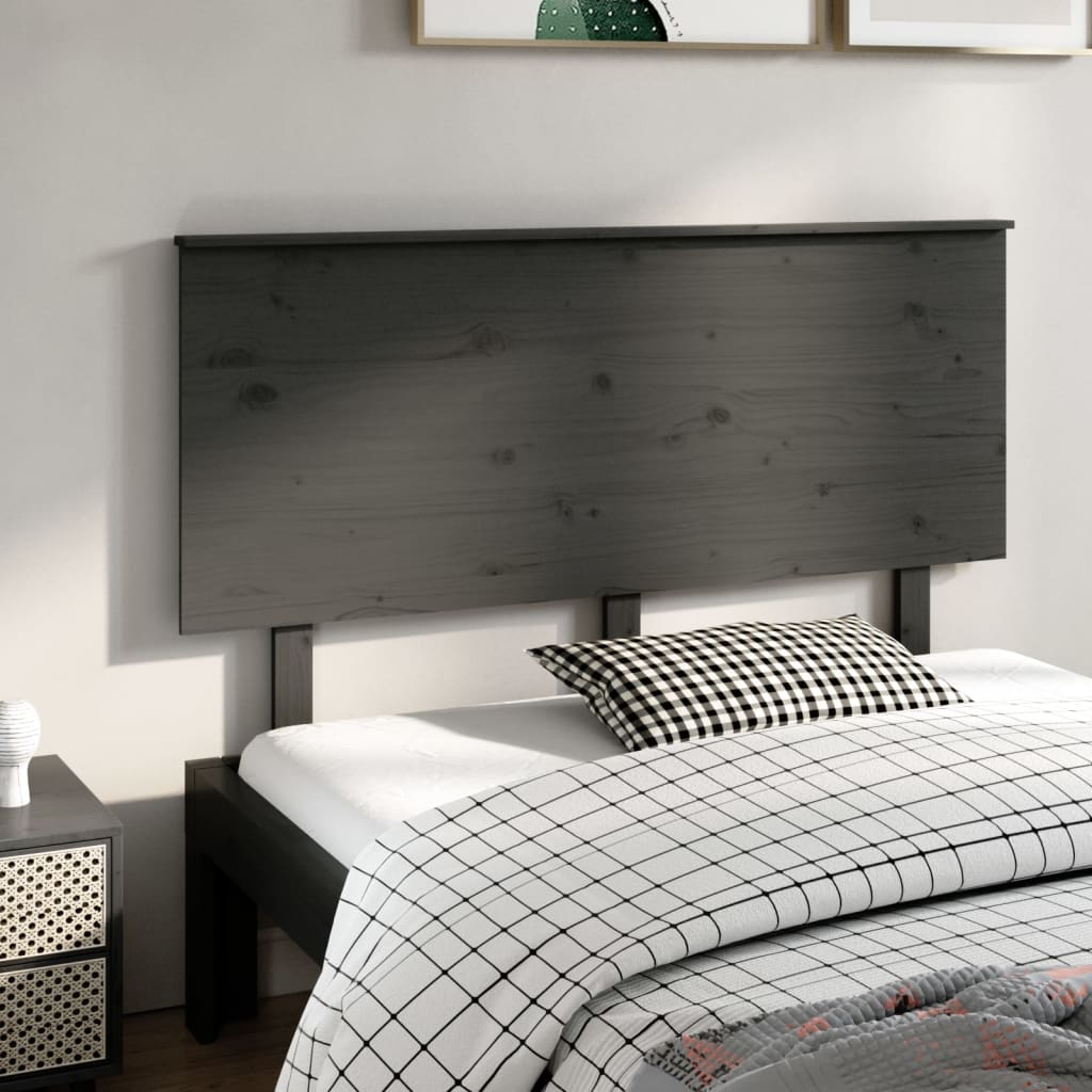 Hoofdbord 44X6X82,5 Cm Massief Grenenhout 144 x 82.5 cm Grijs
