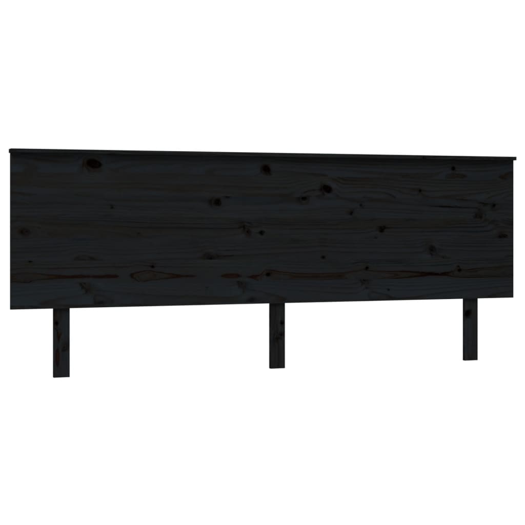 Hoofdbord 204X6X82,5 Cm Massief Grenenhout 204 x 82.5 cm Zwart