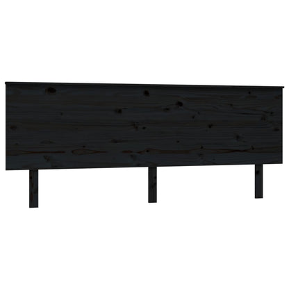 Hoofdbord 204X6X82,5 Cm Massief Grenenhout 204 x 82.5 cm Zwart