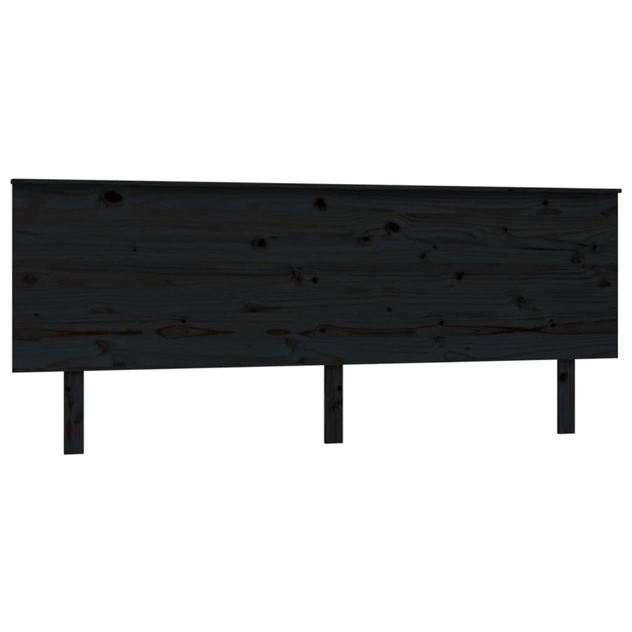 Hoofdbord 204X6X82,5 Cm Massief Grenenhout 204 x 82.5 cm Zwart