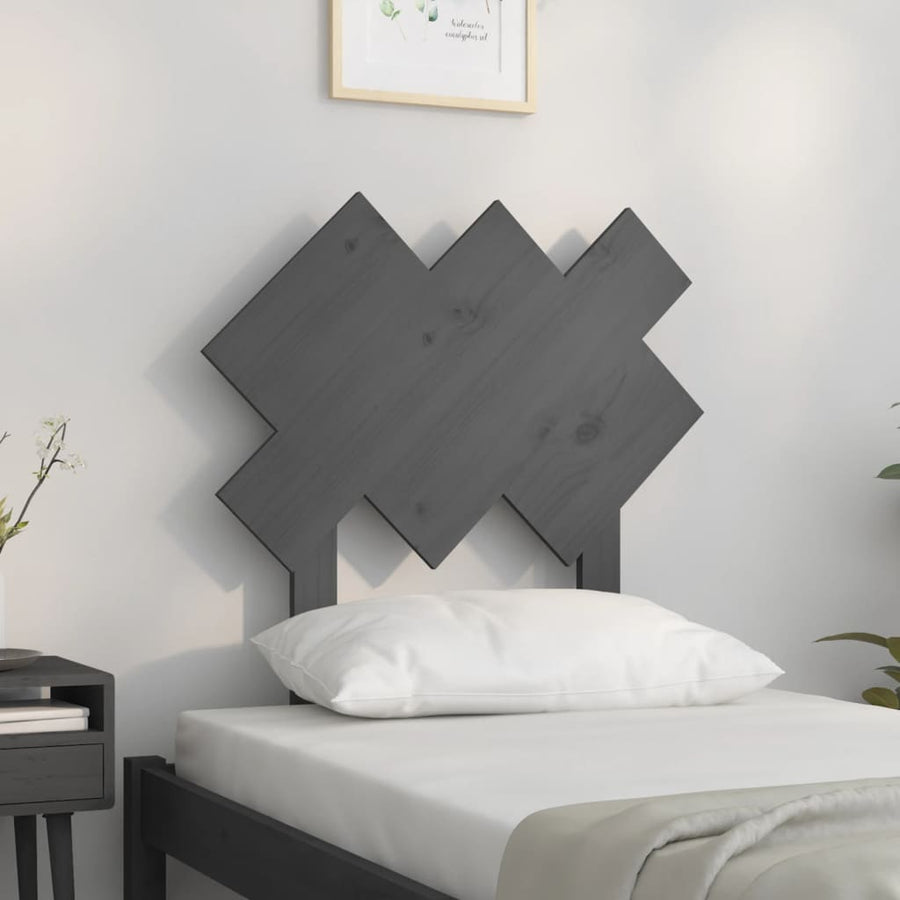 Hoofdbord 72,5X3X81 Cm Massief Grenenhout Grijs