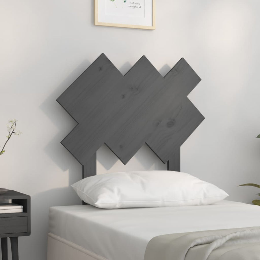 Hoofdbord 72,5X3X81 Cm Massief Grenenhout Grijs