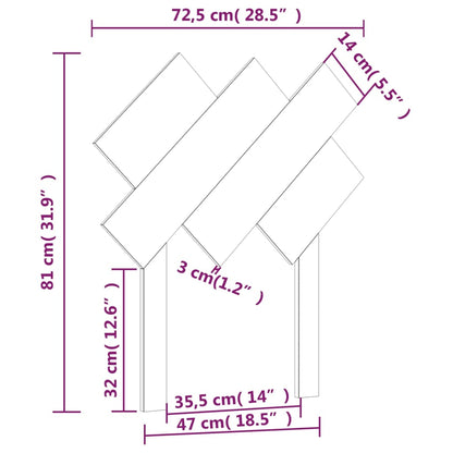 Hoofdbord 72,5X3X81 Cm Massief Grenenhout Honingbruin