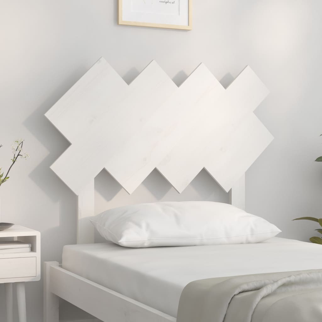 Hoofdbord 92X3X81 Cm Massief Grenenhout Wit