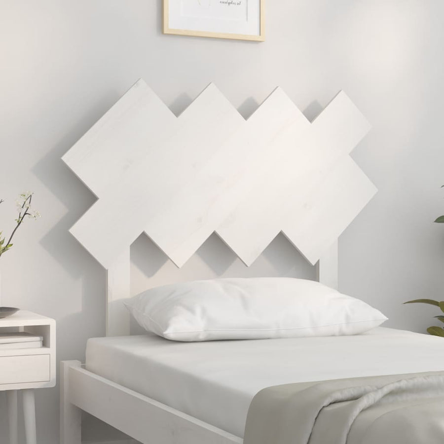Hoofdbord 92X3X81 Cm Massief Grenenhout Wit