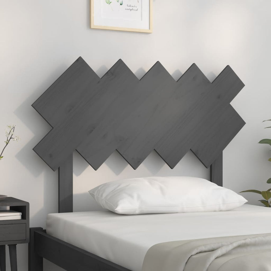 Hoofdbord 104X3X80,5 Cm Massief Grenenhout Grijs
